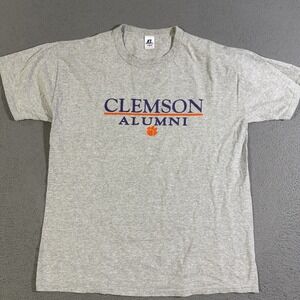 Vintage Russell Clemson Alumni Gray Size Large Graphic Tshirt